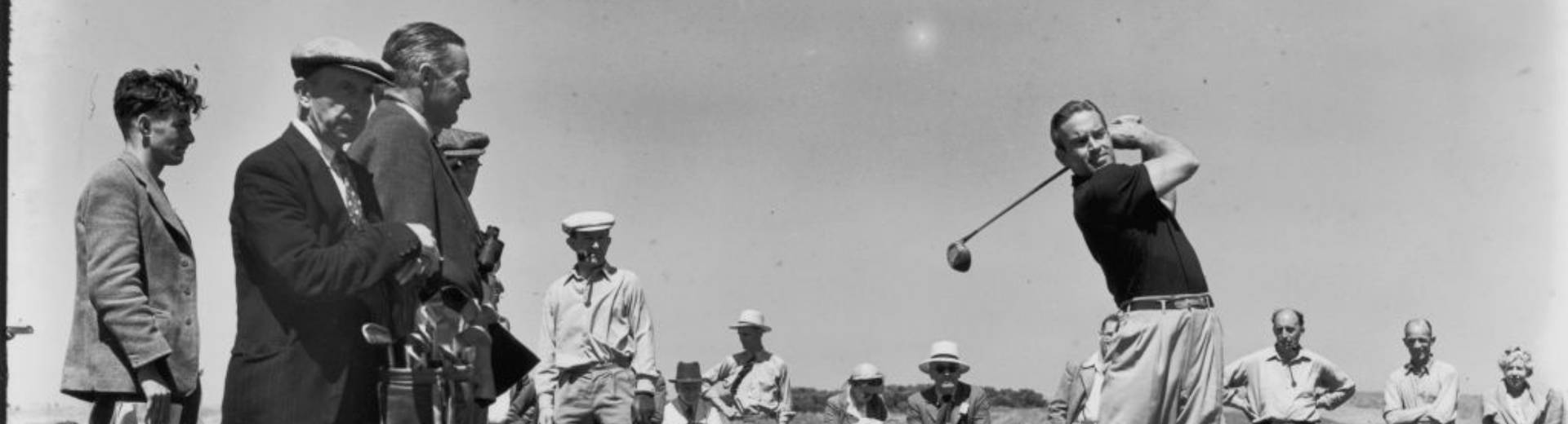 Frank Stranahan tees off in 1949